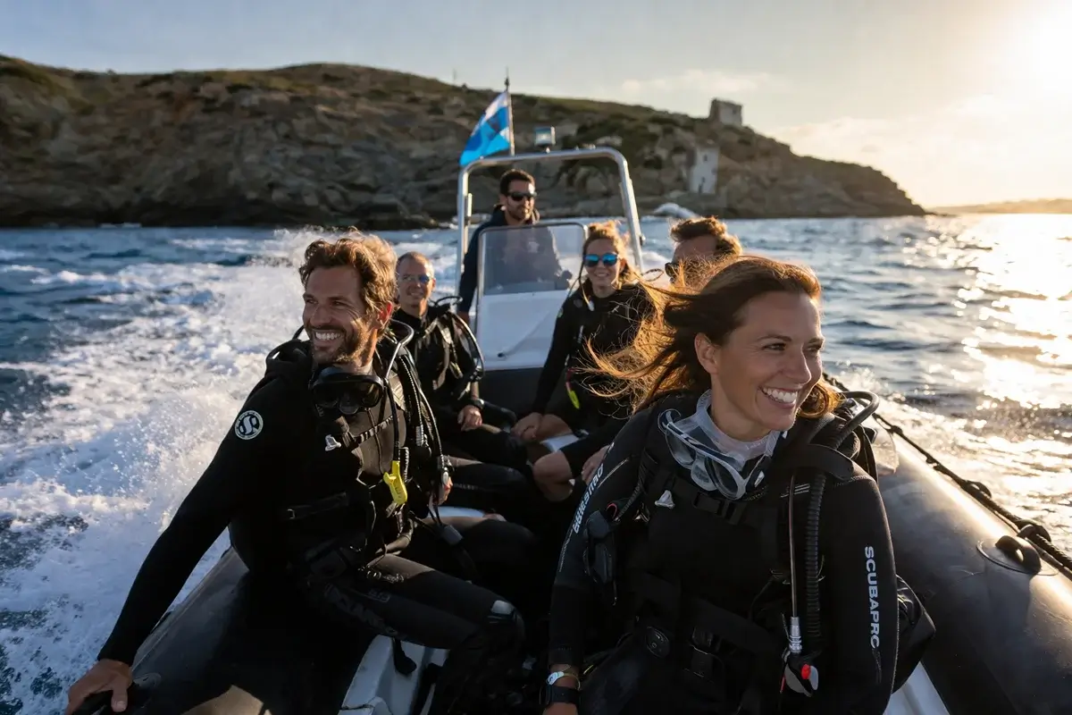 Départ en mer pour la plongée