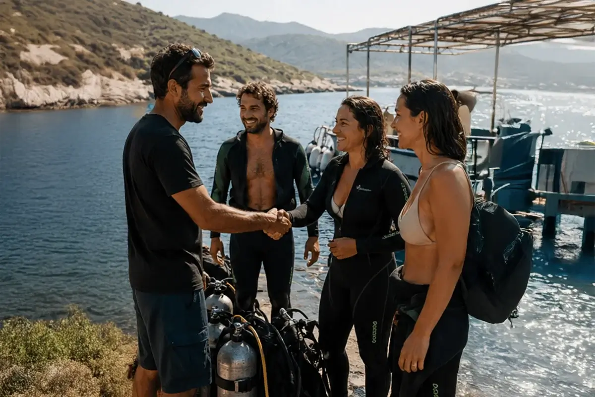 Accueil du groupe plongée à Aqualonde La Londe-les-Maures