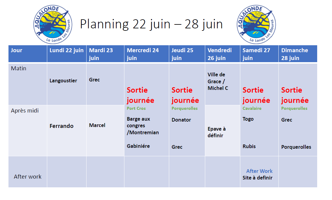planning 22 28 juin semaine epave aqualonde