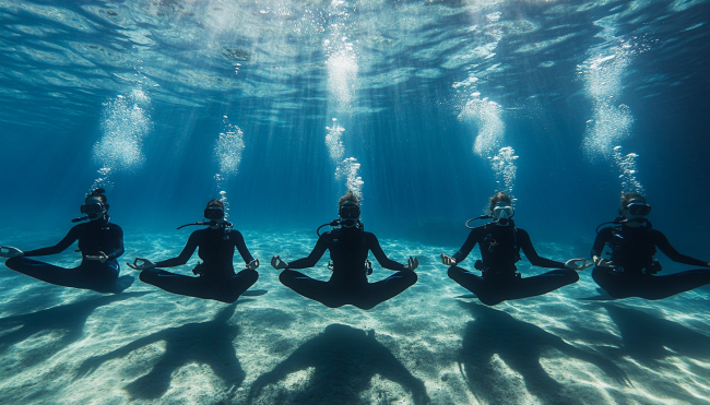 Avantages de la plongée pour la santé physique et mentale Image generé par IA Avantages de la plongée pour la santé physique et mentale Image generé par IA